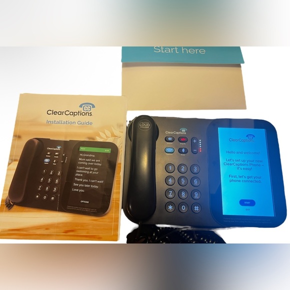 Clear Captions Blue Telephone For Hearing Impaired Amplified Captioning Phone - Picture 3 of 13